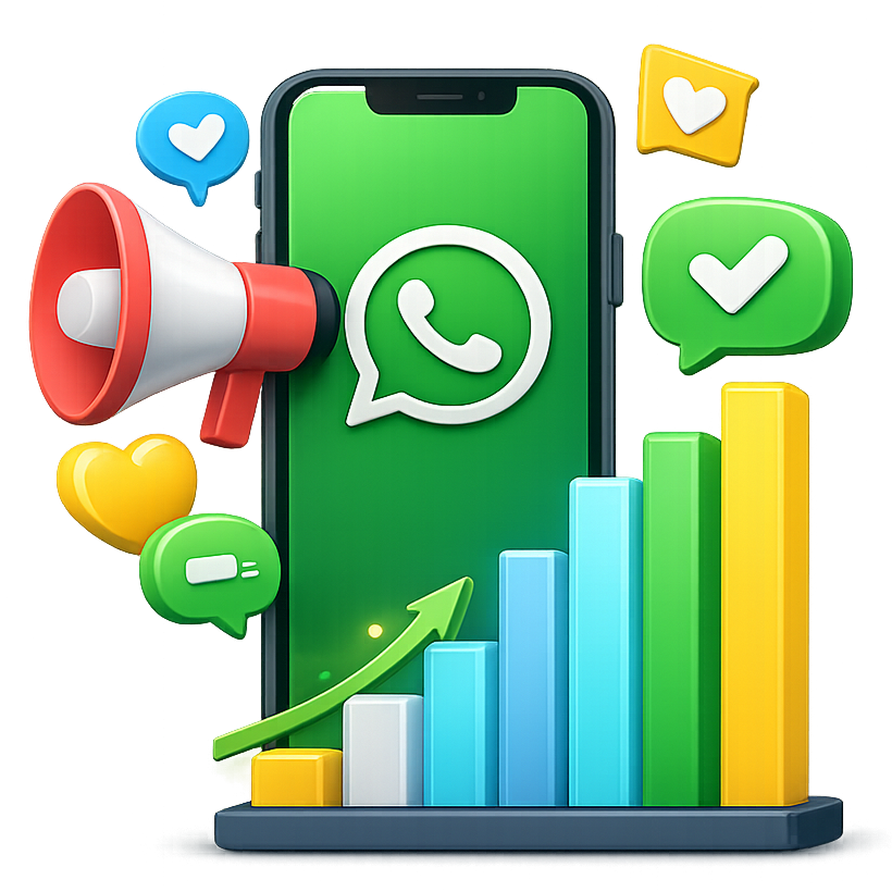 AI powered WhatsApp marketing automation dashboard illustration